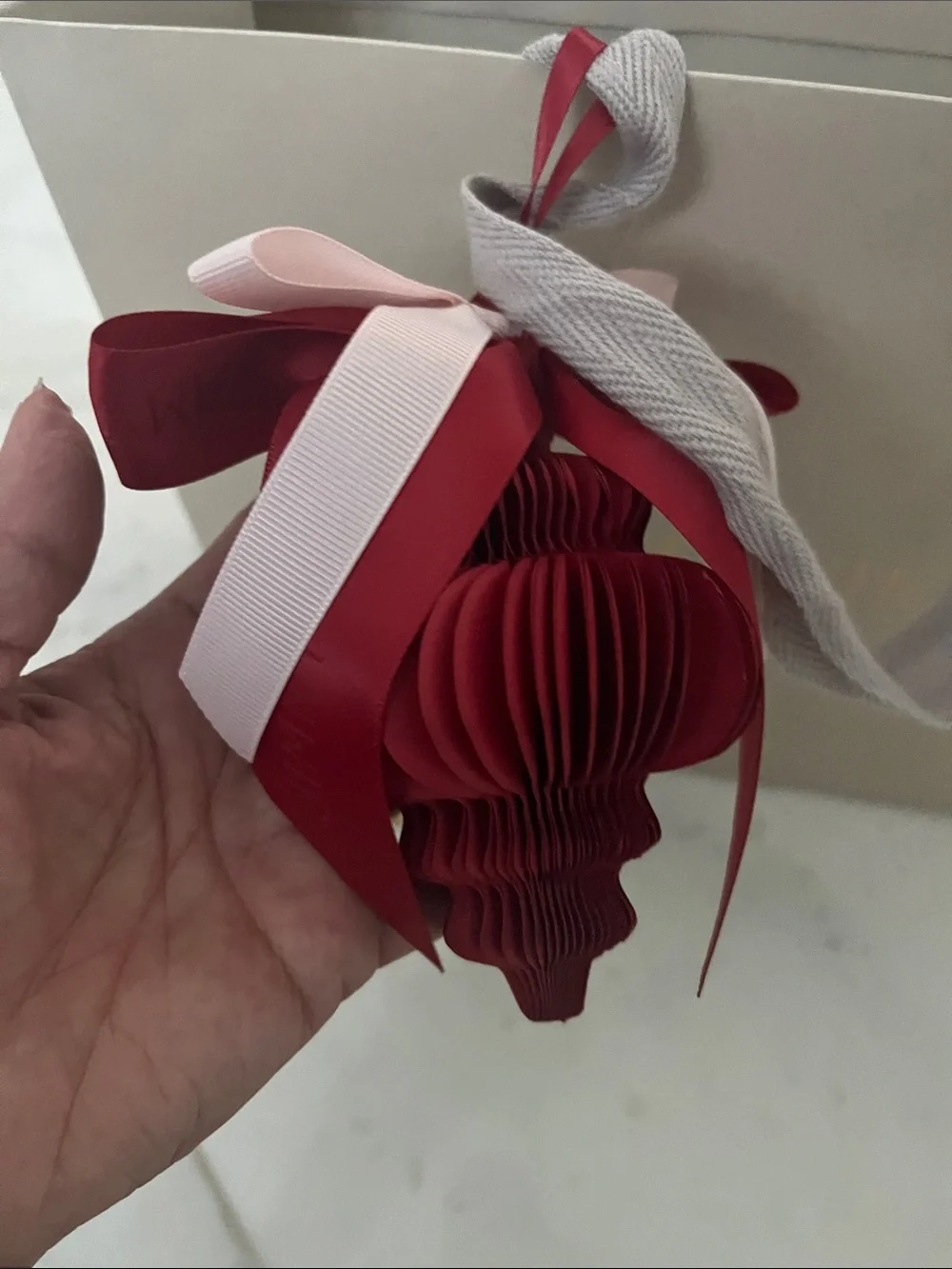 Jimmy Choo Taupe Gift Folder with Red Flower and Pink Bow - Picture 5 of 7